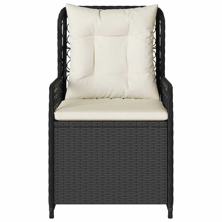 Chaises inclinables de jardin lot de 2 noir résine tressée - 5