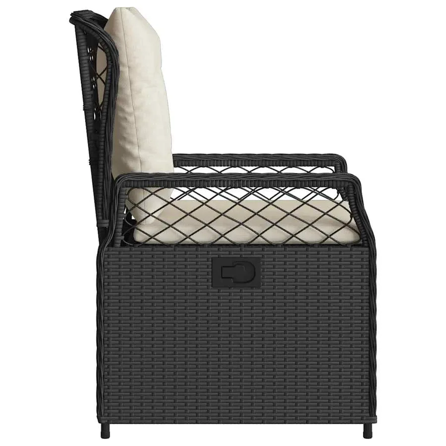 Chaises inclinables de jardin lot de 2 noir résine tressée - 6