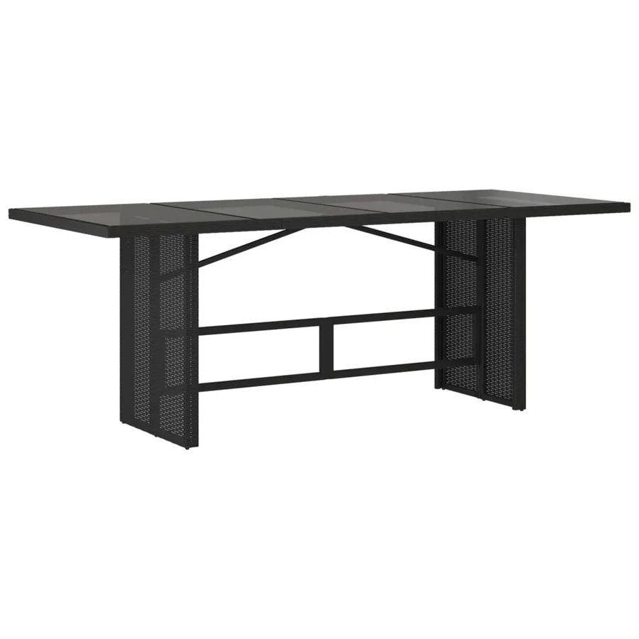 Ensemble à manger de jardin coussins 7pcs Noir Résine tressée - 4
