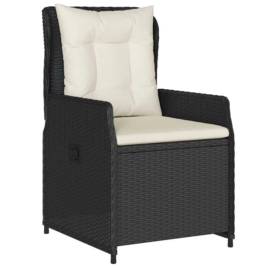 Ensemble à manger de jardin avec coussins 3 pcs Noir - 3