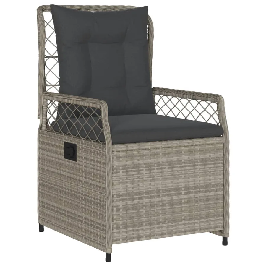 Ensemble à manger de jardin et coussins 5 pcs gris clair rotin - 3