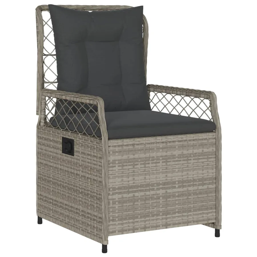 Ensemble à manger de jardin et coussins 5 pcs gris clair rotin - 3