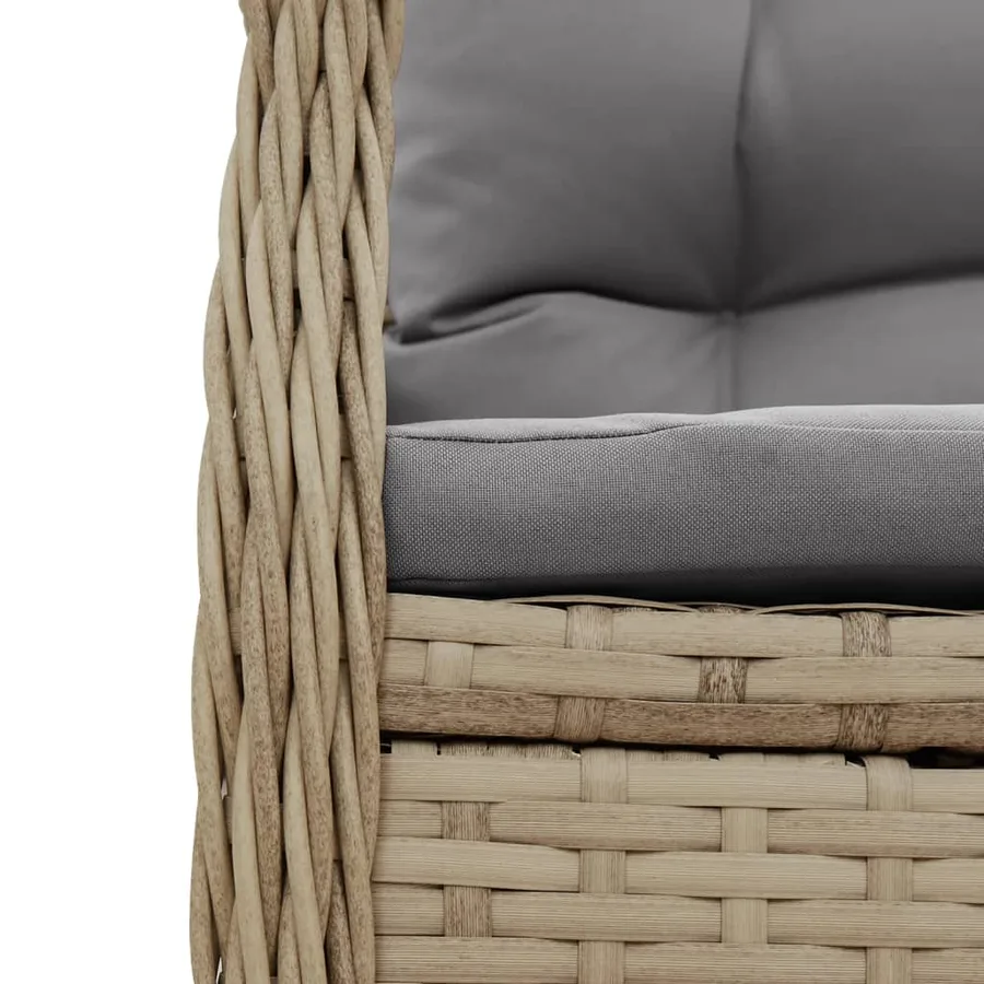 Ensemble à manger de jardin et coussins 7 pcs beige poly rotin - 6