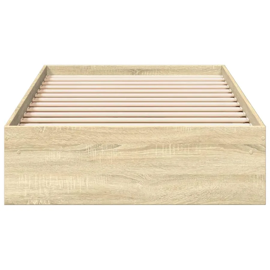 Cadre de lit avec tiroirs sans matelas chêne sonoma 75x190 cm - 4