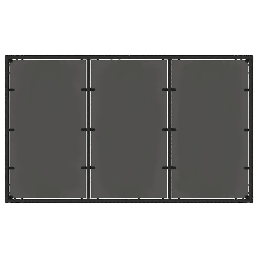 Table de jardin dessus en verre Noir 150x90x75cm Résine tressée - 7