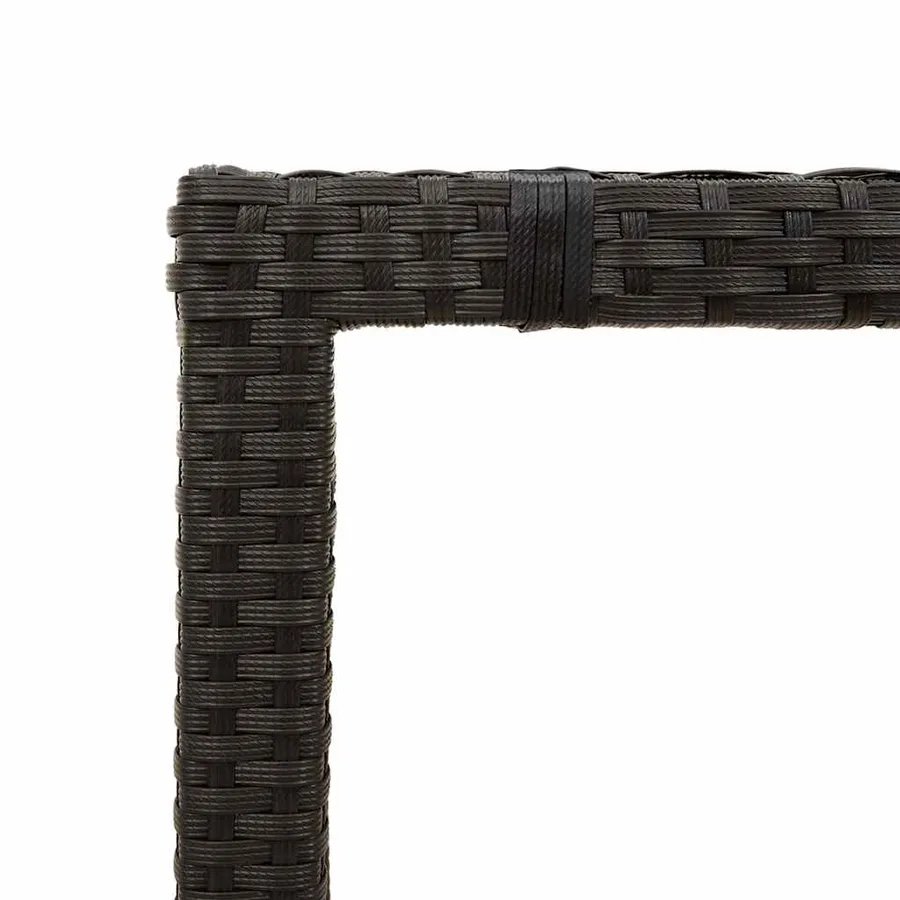 Table de jardin dessus en verre Noir 150x90x75cm Résine tressée - 9