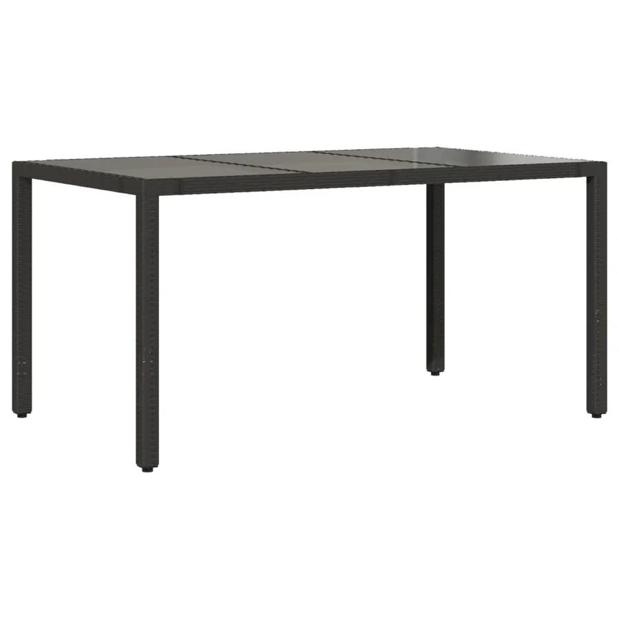 Ensemble à manger de jardin coussins 7pcs Noir Résine tressée - 5