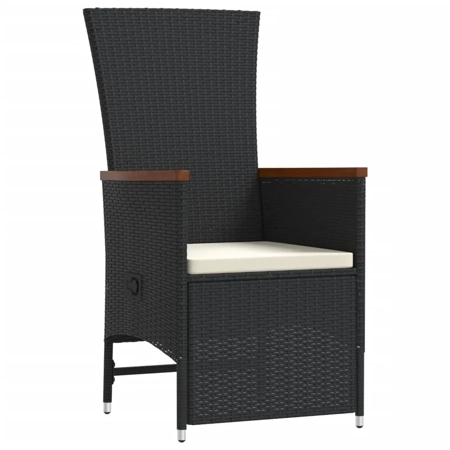 Ensemble à manger de jardin 9pcs coussins noir résine tressée - 4