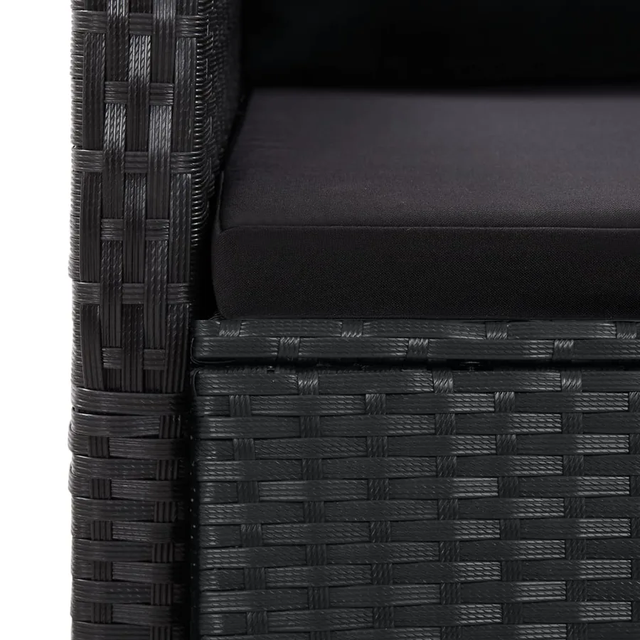 Ensemble à manger de jardin 11 pcs coussins noir résine tressée - 6