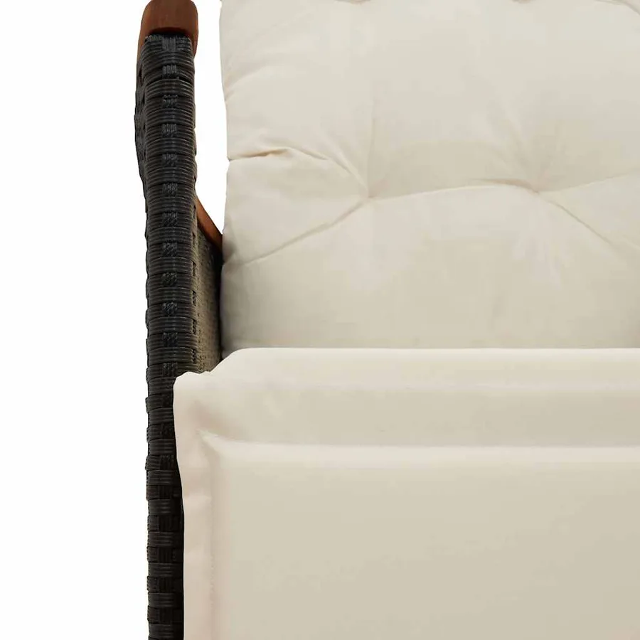 Ensemble de bistro de jardin 9 pcs coussins noir poly rotin - 5