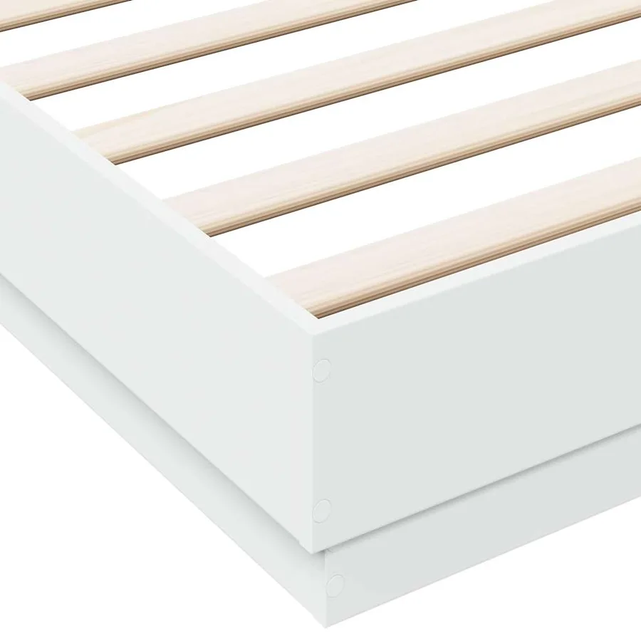 Cadre de lit sans matelas blanc 180x200 cm - 6