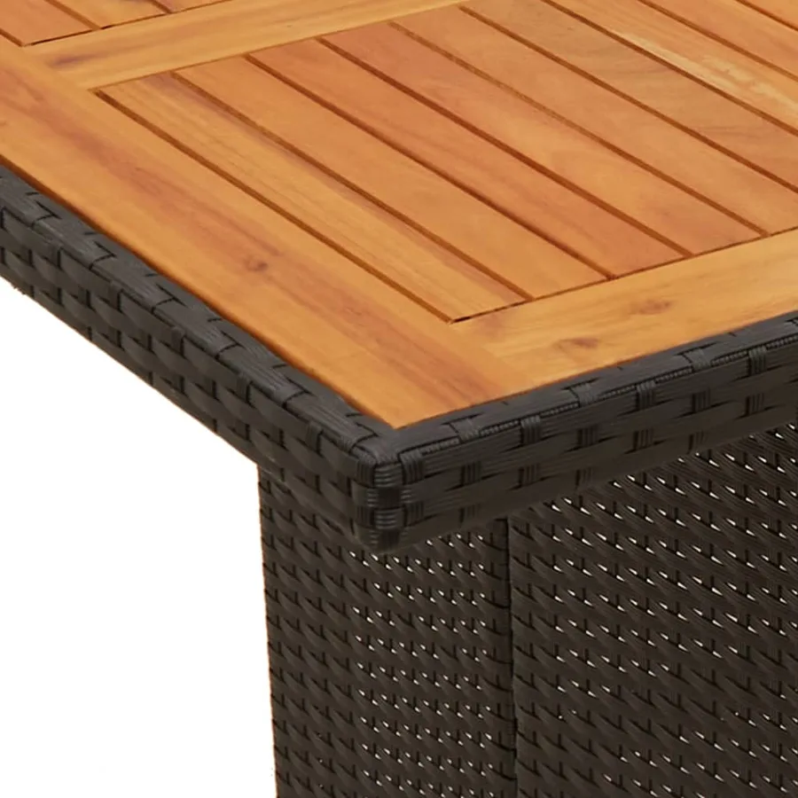 Ensemble de bistro de jardin 9 pcs coussins noir poly rotin - 6
