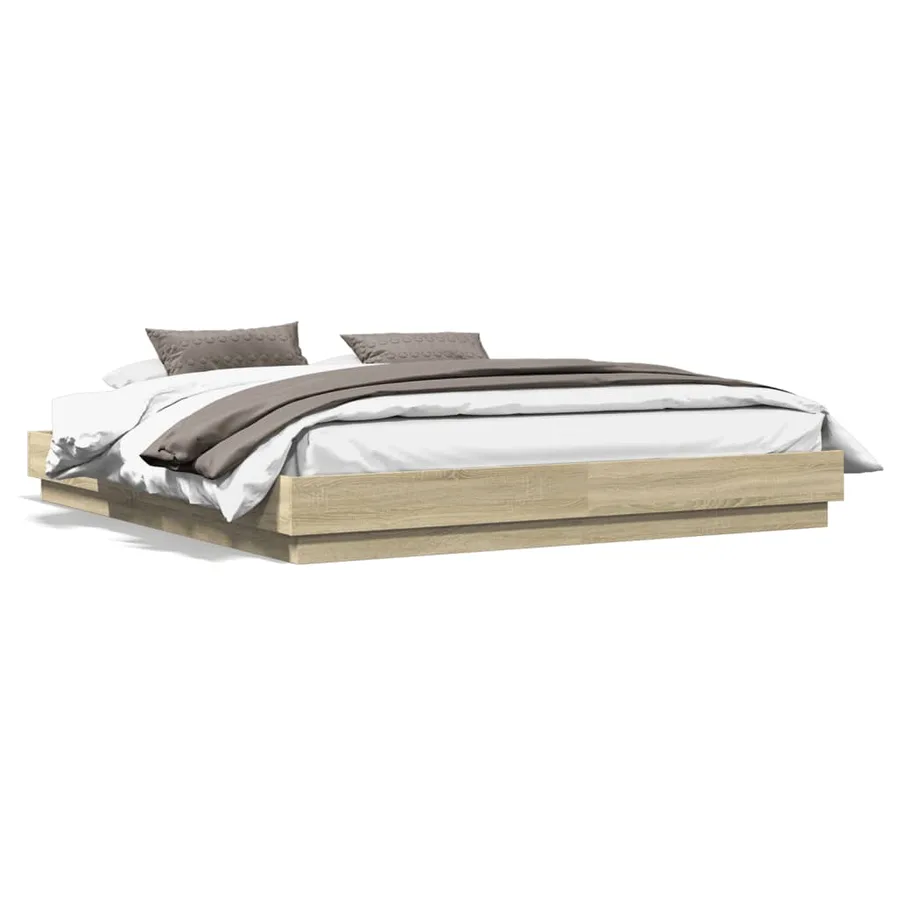 Cadre de lit sans matelas chêne sonoma 180x200 cm - 2