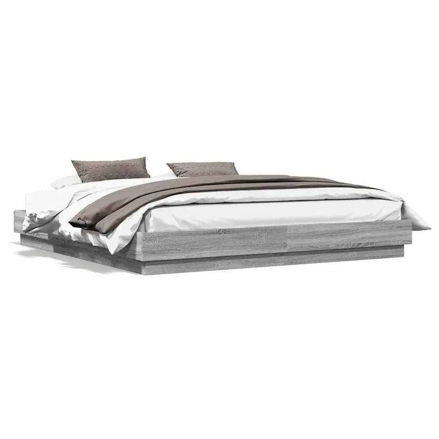 Cadre de lit sans matelas sonoma gris 180x200 cm - 2