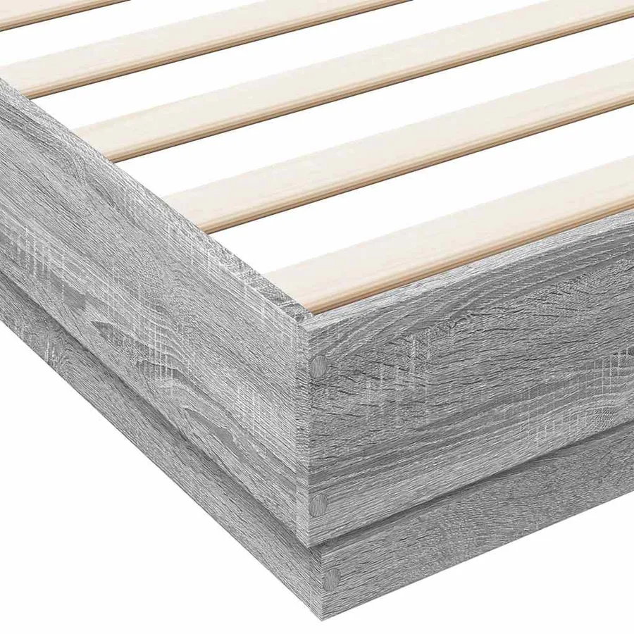 Cadre de lit sans matelas sonoma gris 180x200 cm - 7