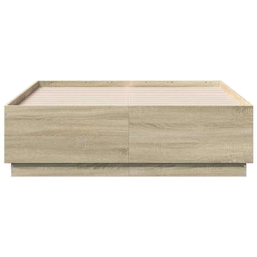 Cadre de lit sans matelas chêne sonoma 120x190 cm - 4