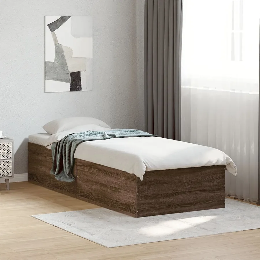 Cadre de lit sans matelas chêne marron 90x200 cm - 3