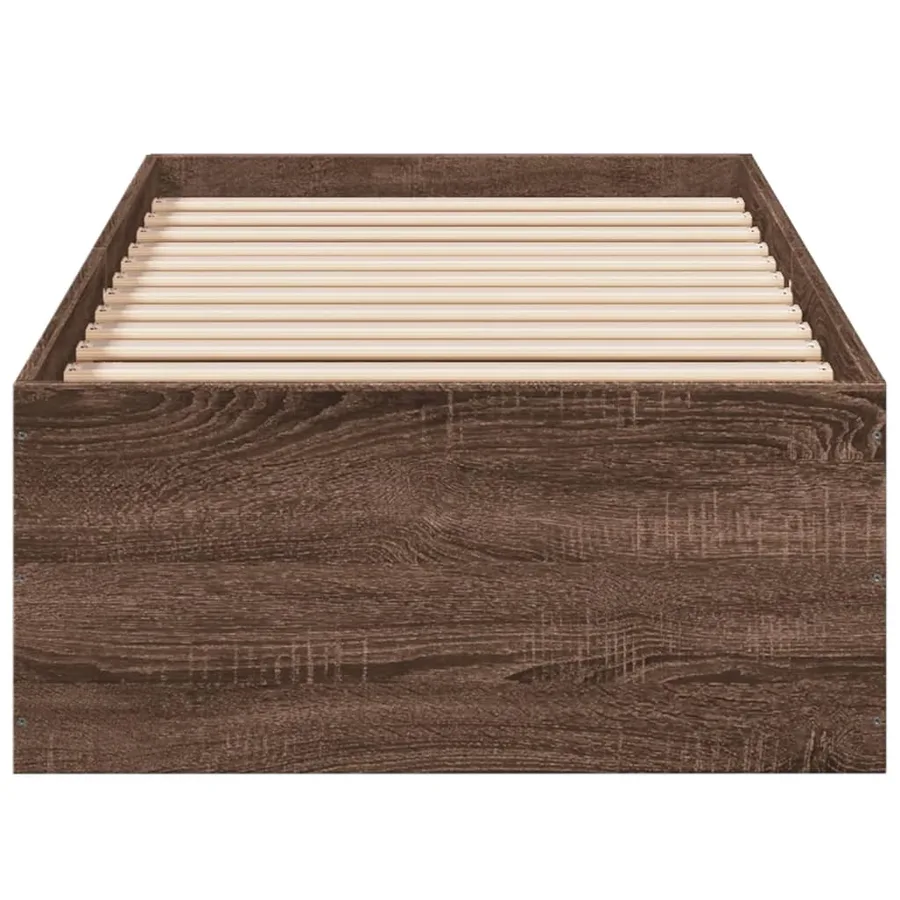 Cadre de lit sans matelas chêne marron 90x200 cm - 4