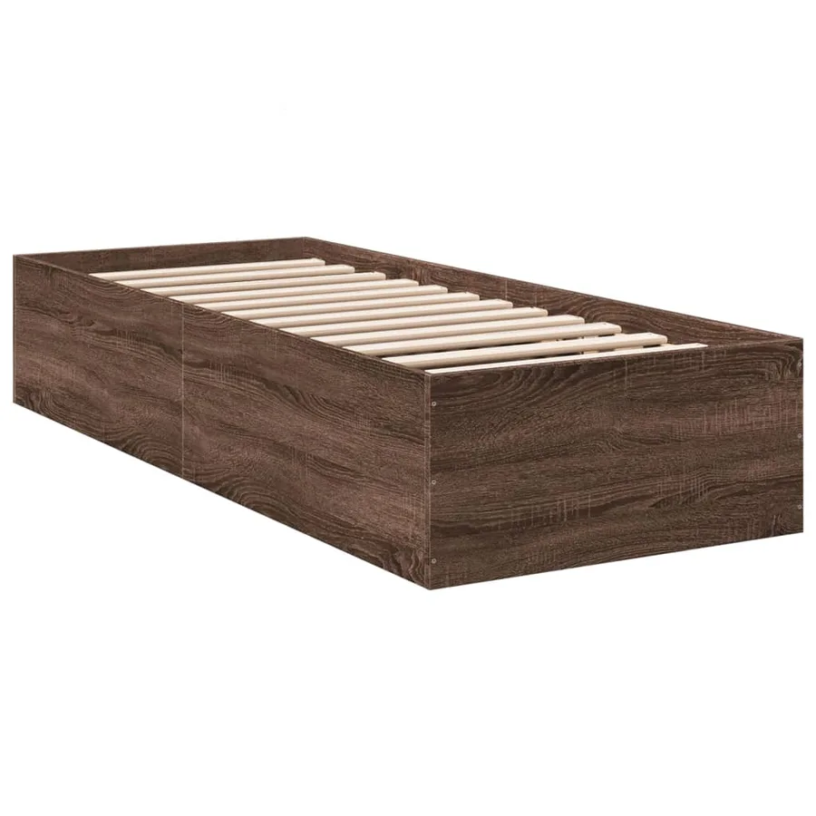 Cadre de lit sans matelas chêne marron 90x200 cm - 6