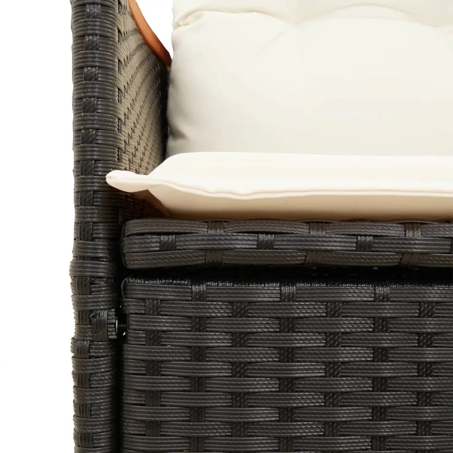 Ensemble de bistro de jardin 11 pcs coussins noir poly rotin - 5