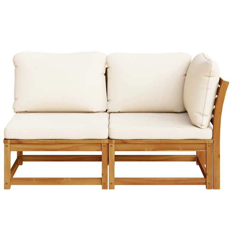 Salon de jardin 2 pcs avec coussins bois massif d'acacia - 4