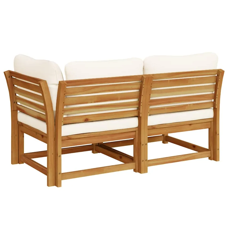 Salon de jardin 2 pcs avec coussins bois massif d'acacia - 6