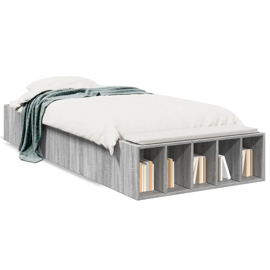 Cadre de lit sans matelas sonoma gris 100x200 cm - 2