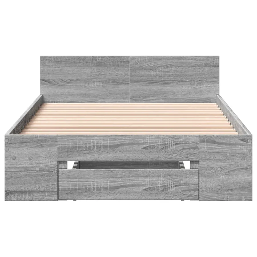 Cadre de lit avec tiroir sans matelas sonoma gris 90x190 cm - 4