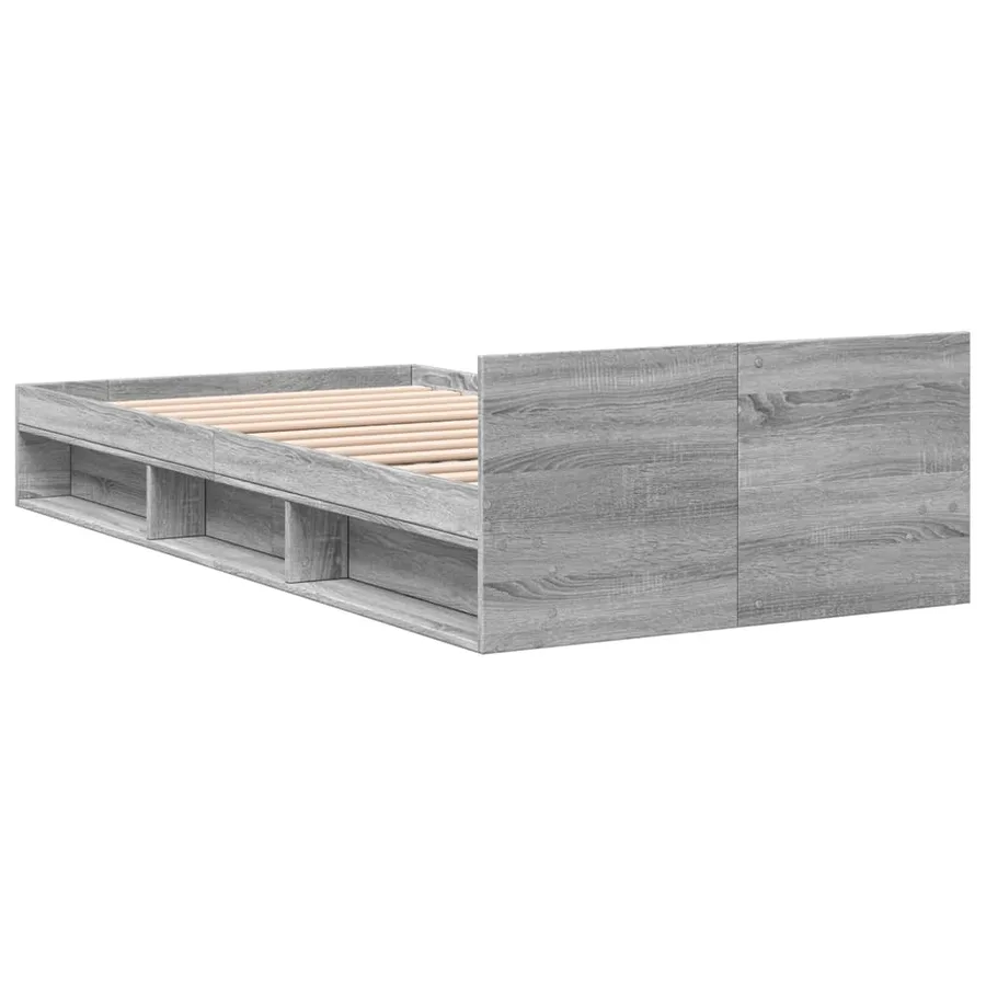 Cadre de lit avec tiroir sans matelas sonoma gris 90x190 cm - 6