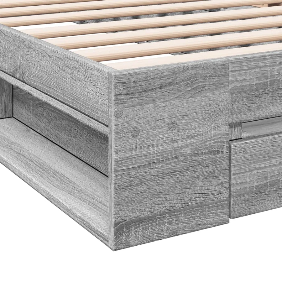 Cadre de lit avec tiroir sans matelas sonoma gris 90x190 cm - 8
