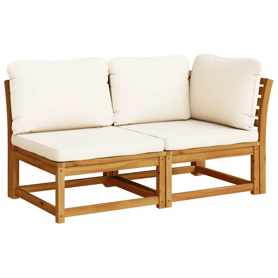 Salon de jardin avec coussins 5 pcs Bois d'acacia solide - 4