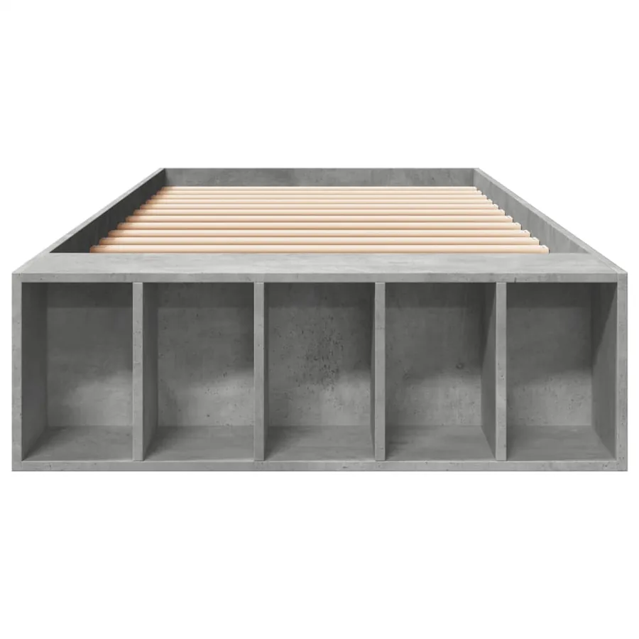Cadre de lit sans matelas gris béton 100x200 cm - 4