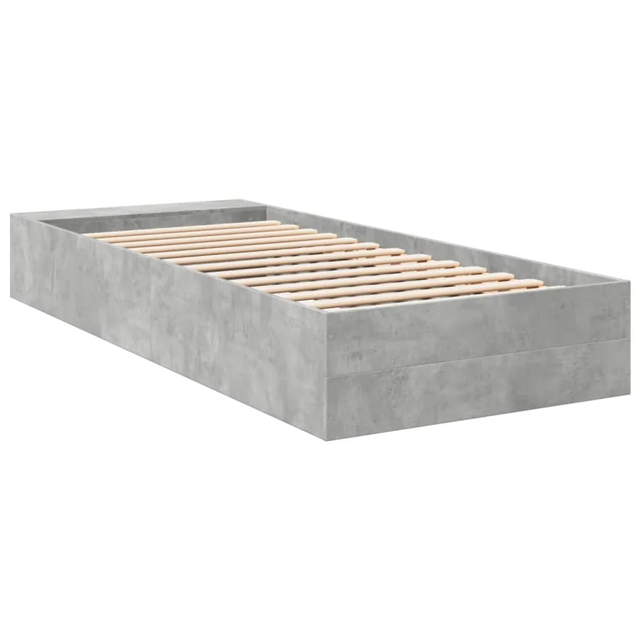 Cadre de lit sans matelas gris béton 100x200 cm - 6