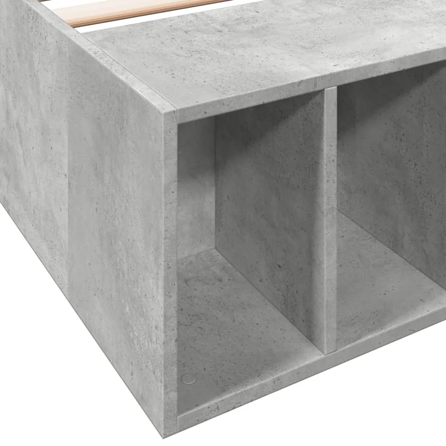Cadre de lit sans matelas gris béton 100x200 cm - 7