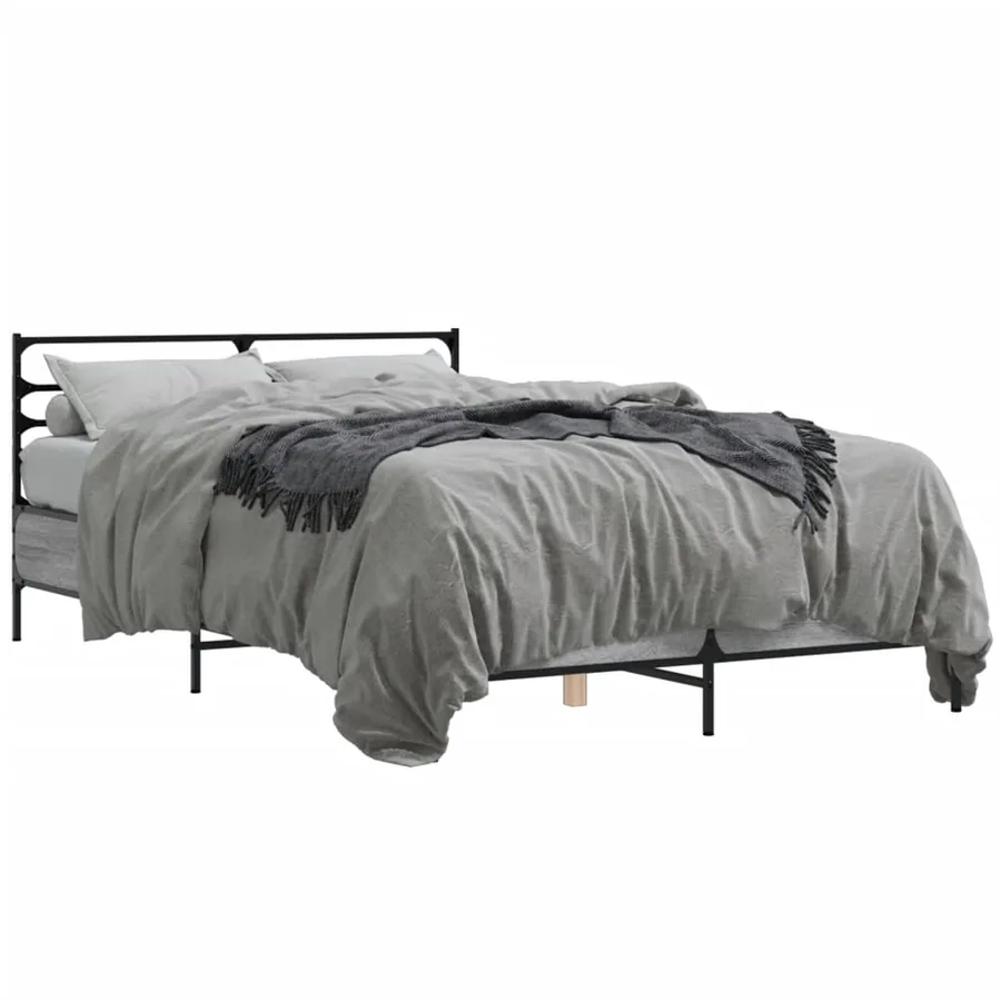 Cadre de lit sans matelas sonoma gris 120x190 cm - 2