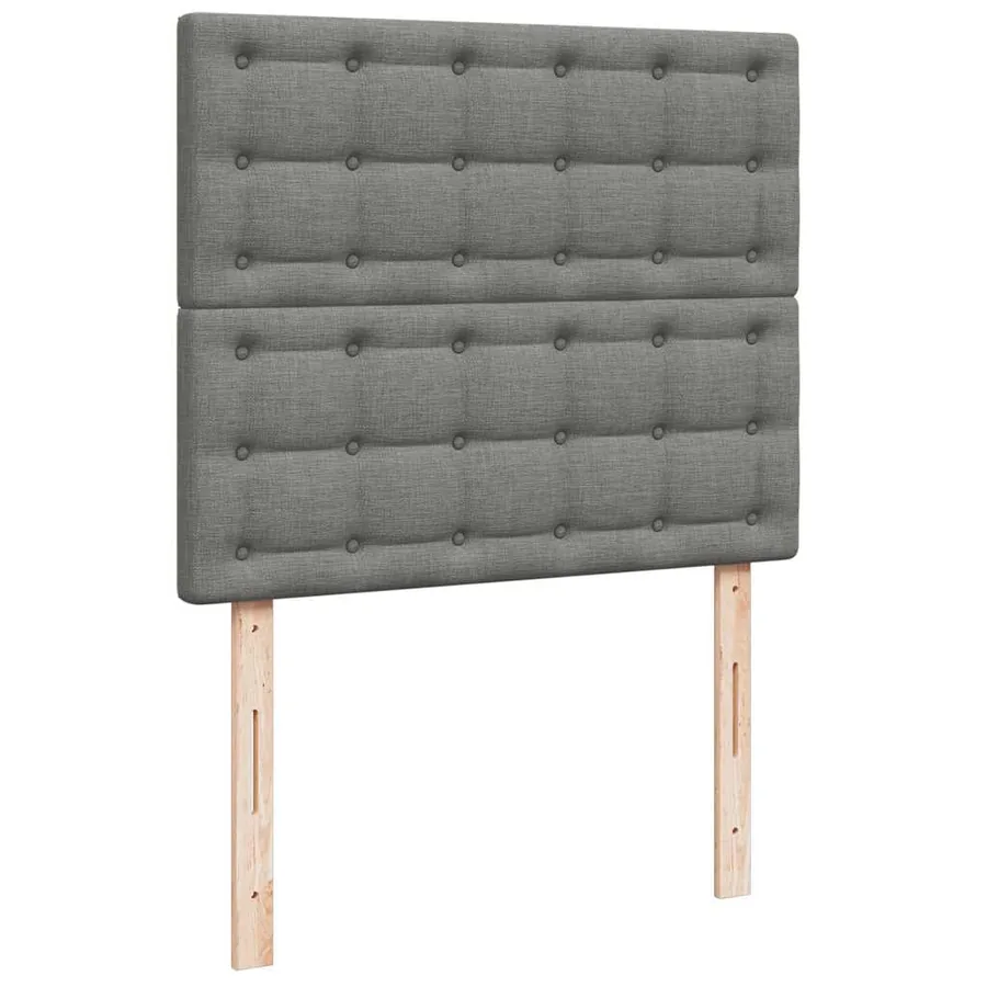 Sommier à lattes de lit matelas LED gris foncé 120x190 cm tissu - 9