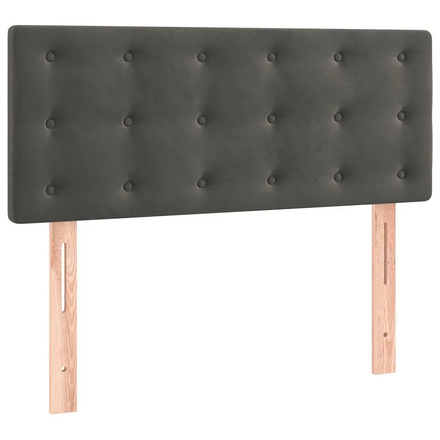 Sommier à lattes de lit avec matelas LED gris foncé 120x190 cm - 9
