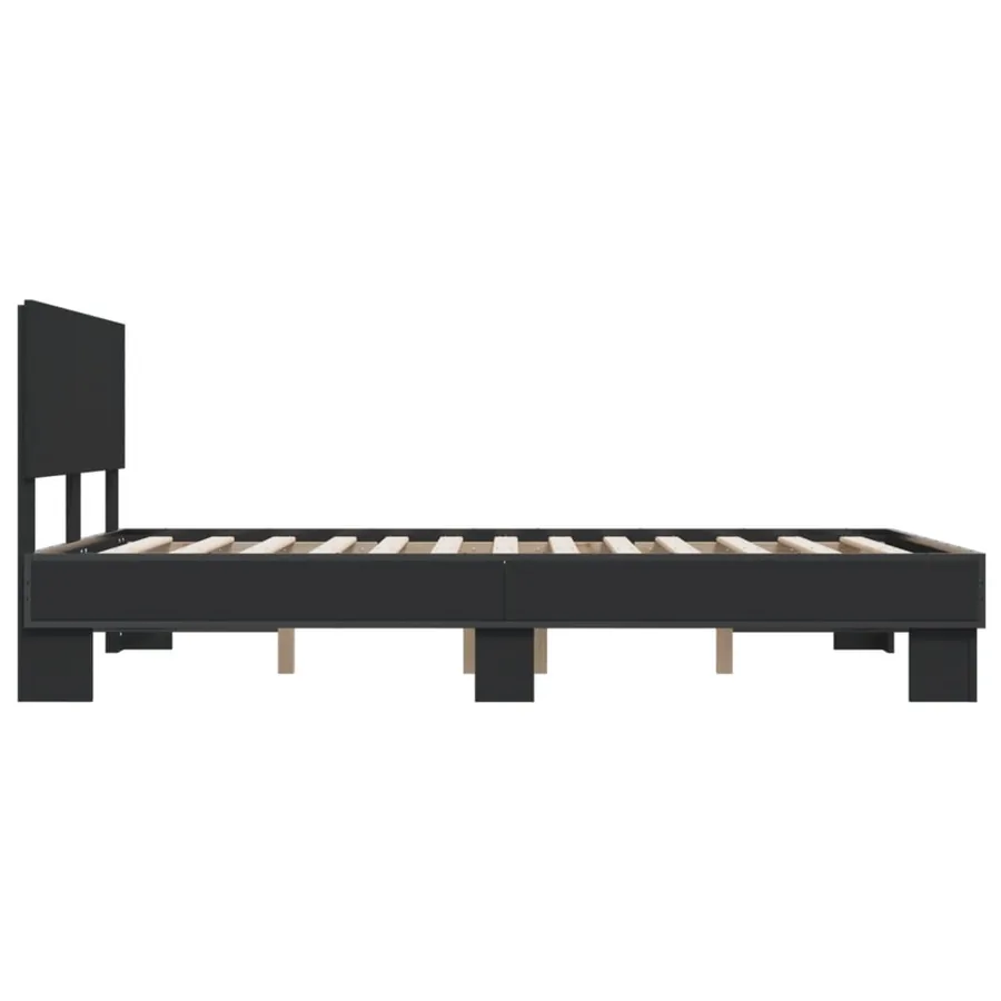 Cadre de lit sans matelas noir 140x190 cm - 5