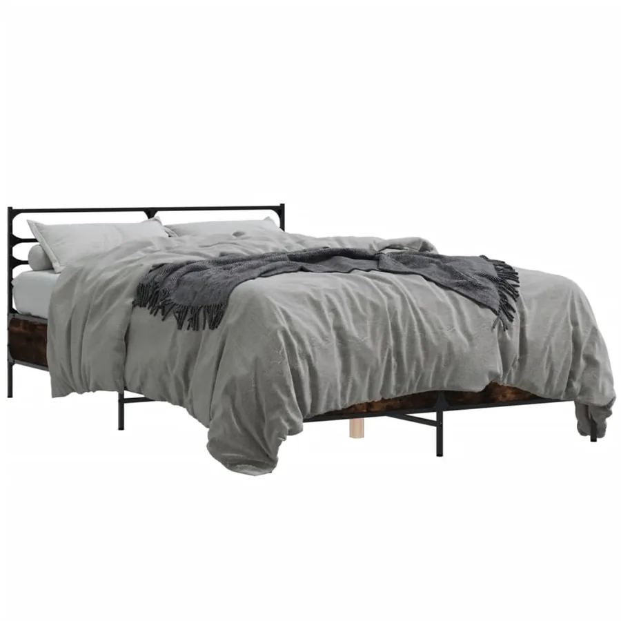 Cadre de lit sans matelas chêne fumé 120x200 cm - 2