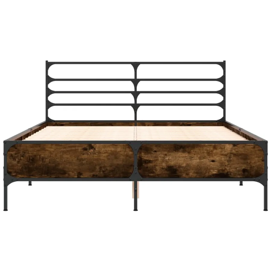 Cadre de lit sans matelas chêne fumé 120x200 cm - 4