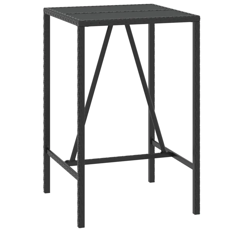Ensemble de bar de jardin 3 pcs avec coussins noir poly rotin - 6