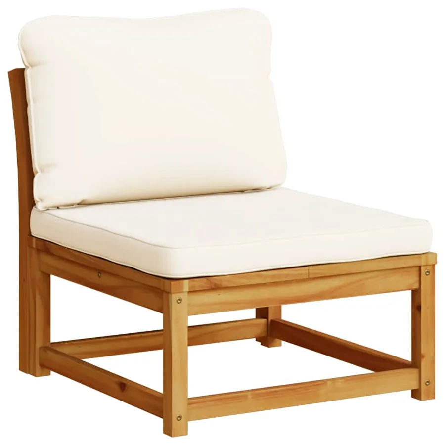 Salon de jardin avec coussins 7 pcs bois massif d'acacia - 3