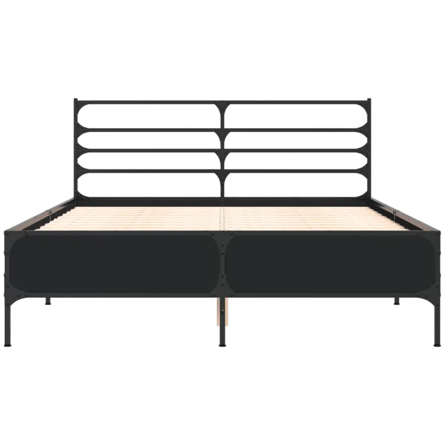 Cadre de lit sans matelas noir 135x190 cm - 4