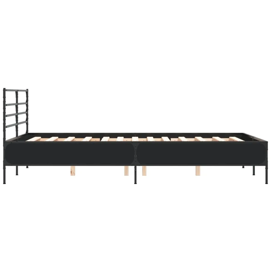 Cadre de lit sans matelas noir 135x190 cm - 5