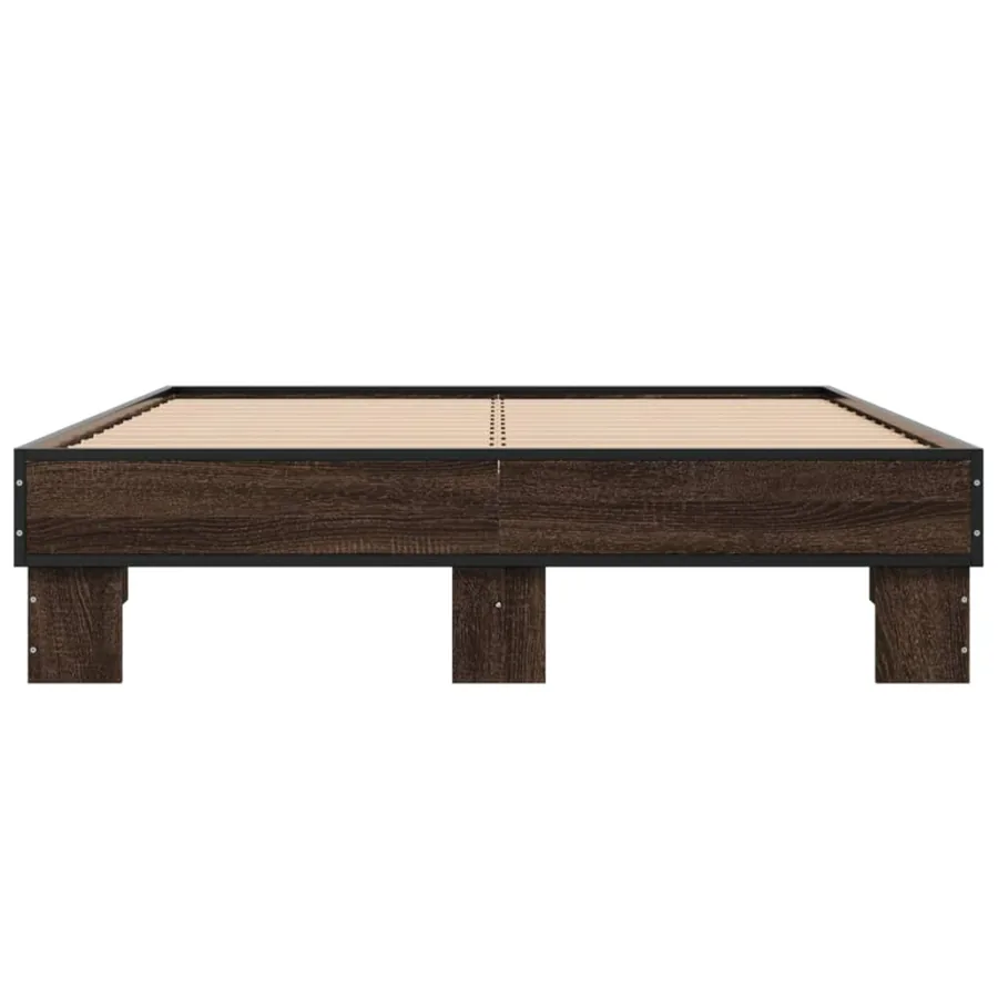Cadre de lit sans matelas chêne marron 135x190 cm - 4