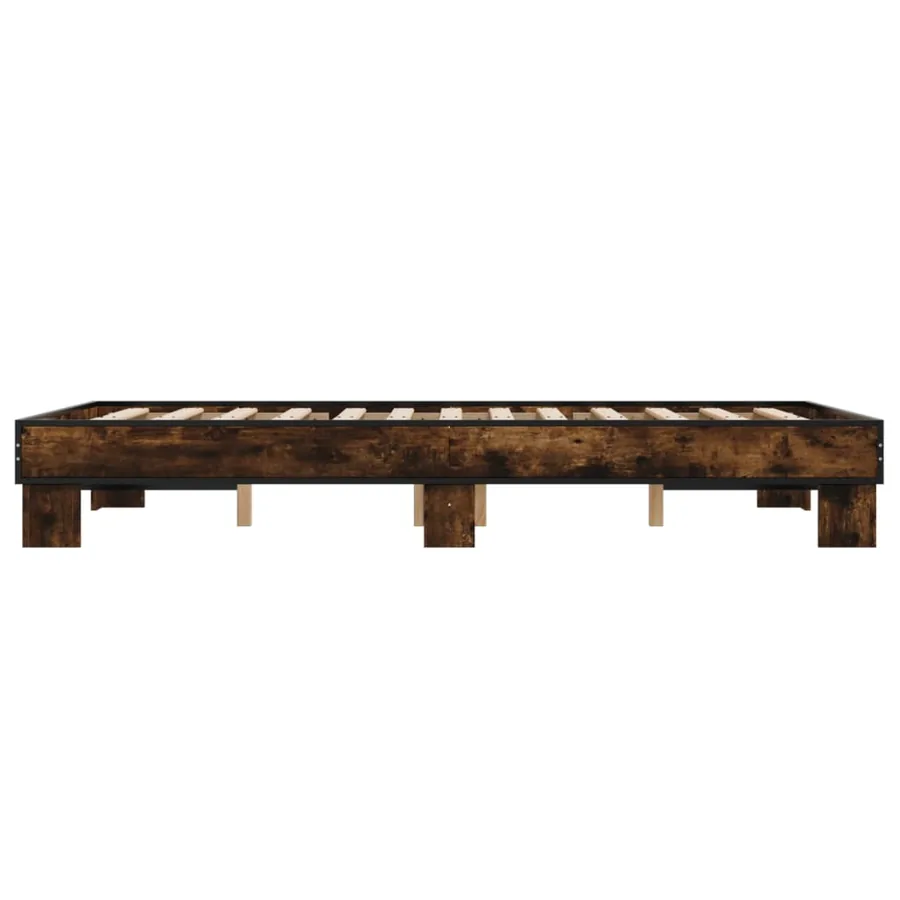 Cadre de lit sans matelas chêne marron 135x190 cm - 5
