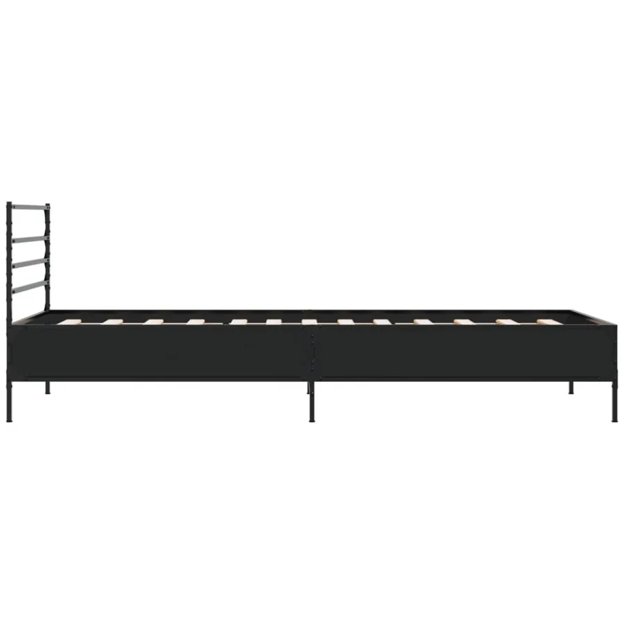 Cadre de lit sans matelas noir 75x190 cm - 5