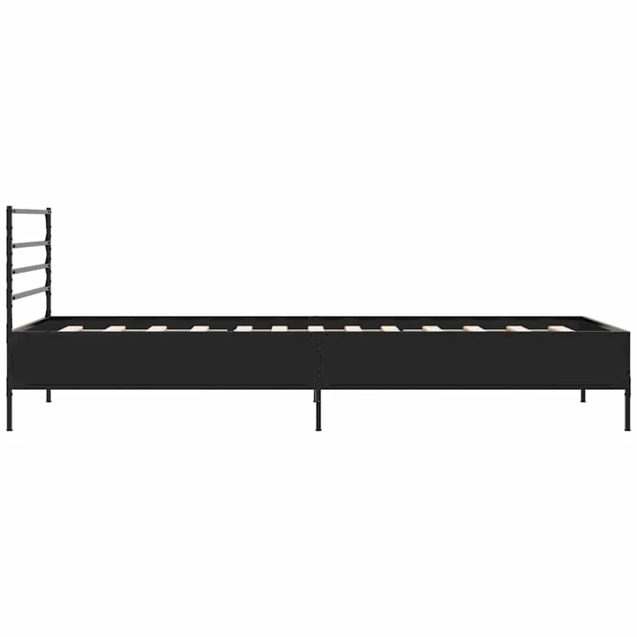 Cadre de lit sans matelas noir 100x200 cm - 5