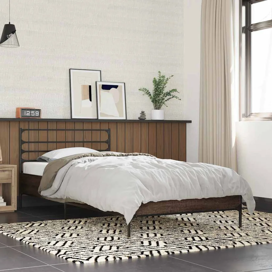 Cadre de lit sans matelas chêne marron 100x200 cm