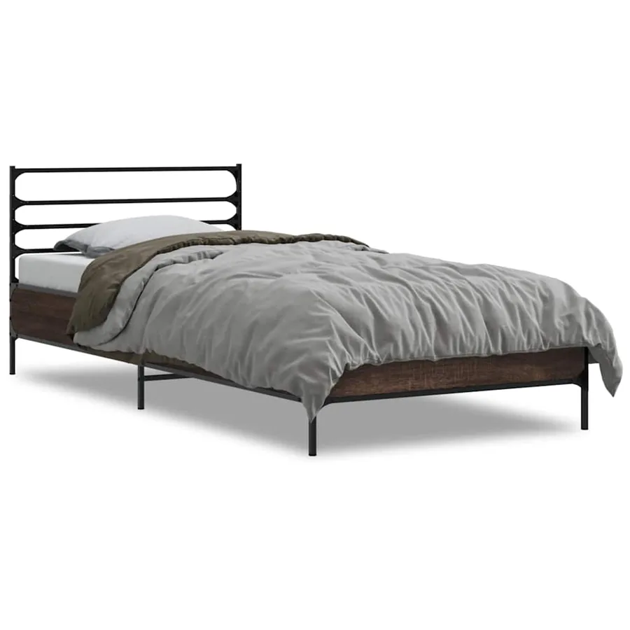 Cadre de lit sans matelas chêne marron 100x200 cm - 2